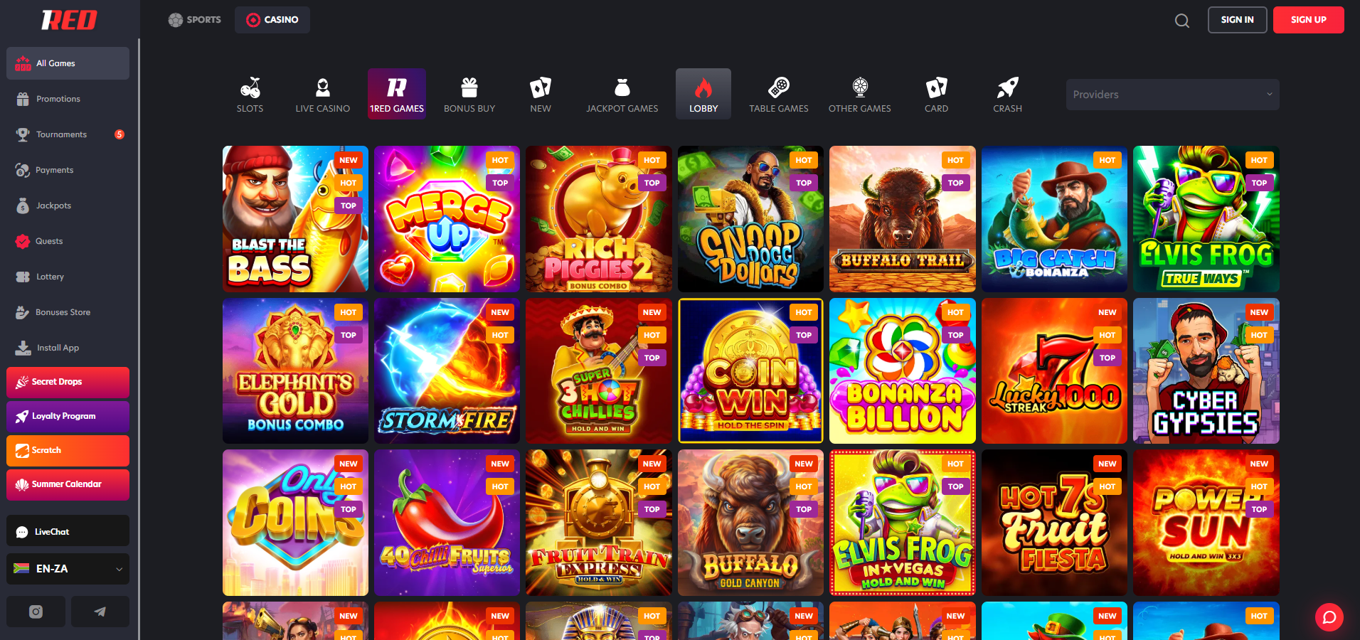 1Red Casino Games