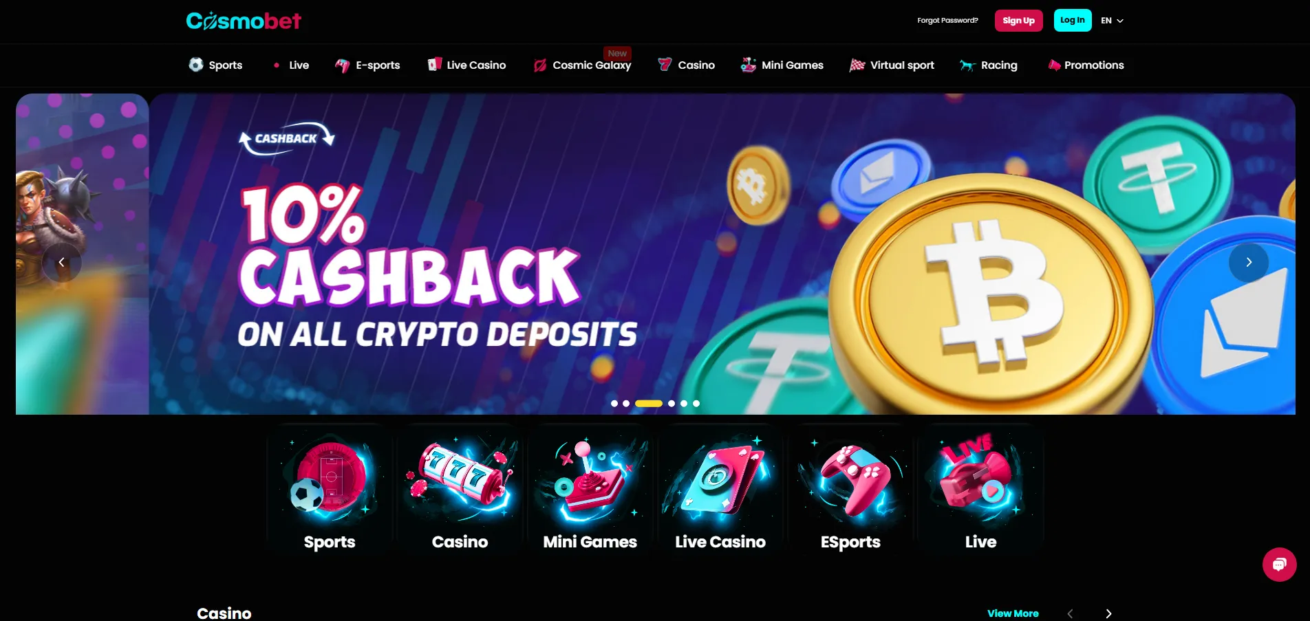 Cosmobet Casino Cashback Offer