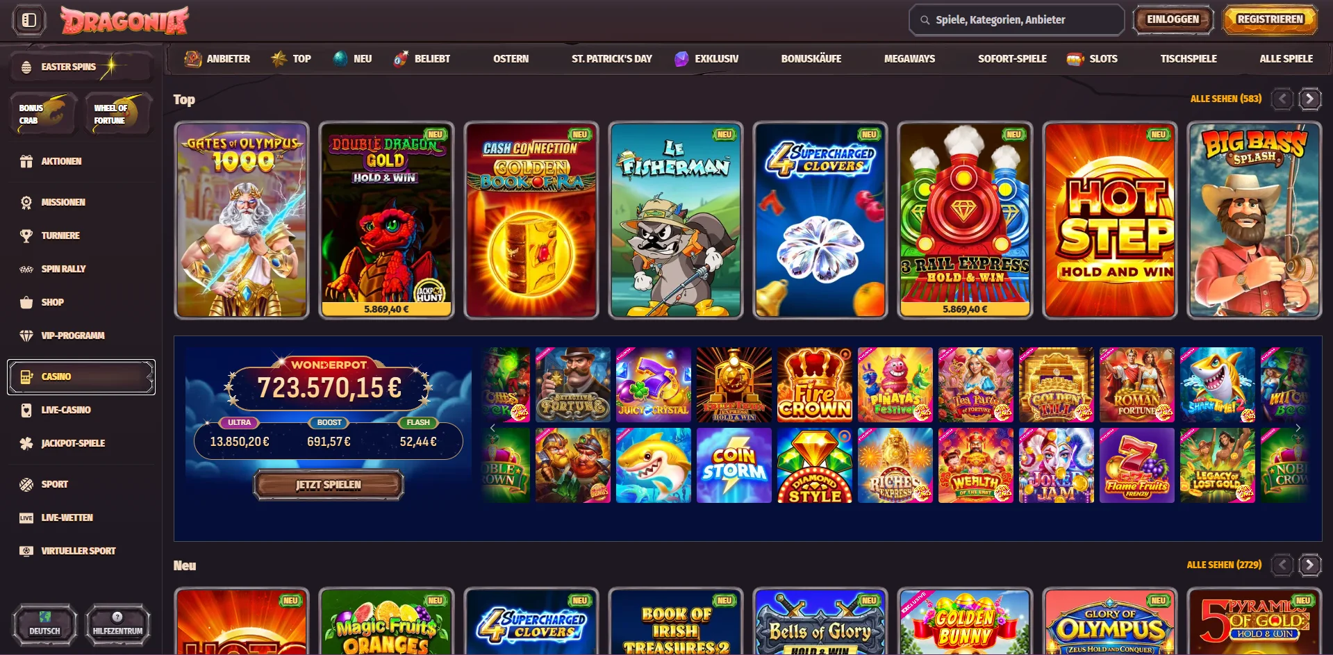 Dragonia Casino Slotspiele Screenshot