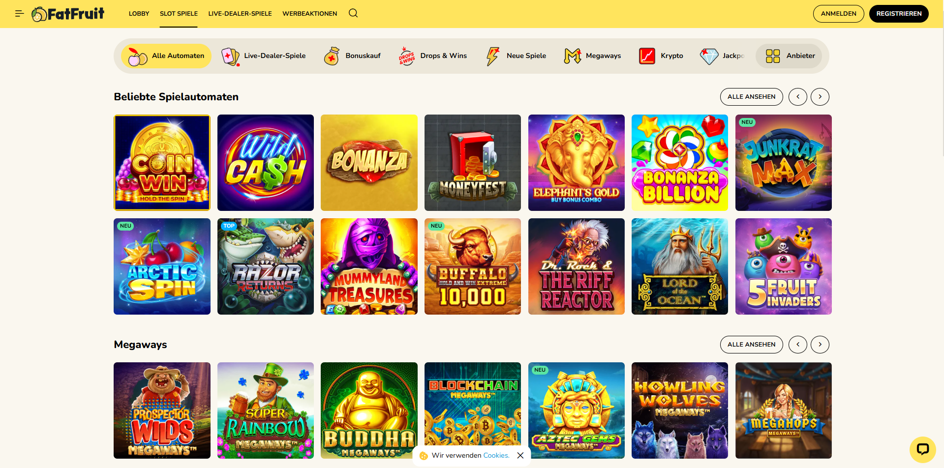 FatFruit Casino Seite