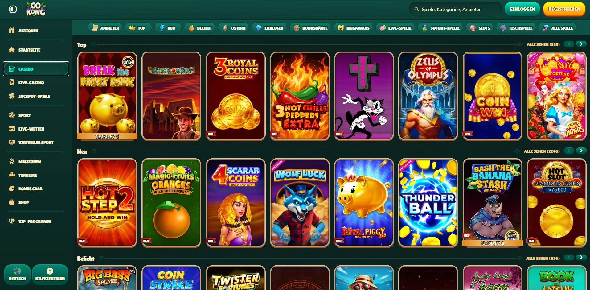 GoKong Casino Spiele