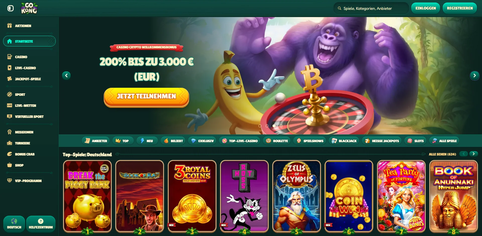 GoKong Crypto Willkommensbonus