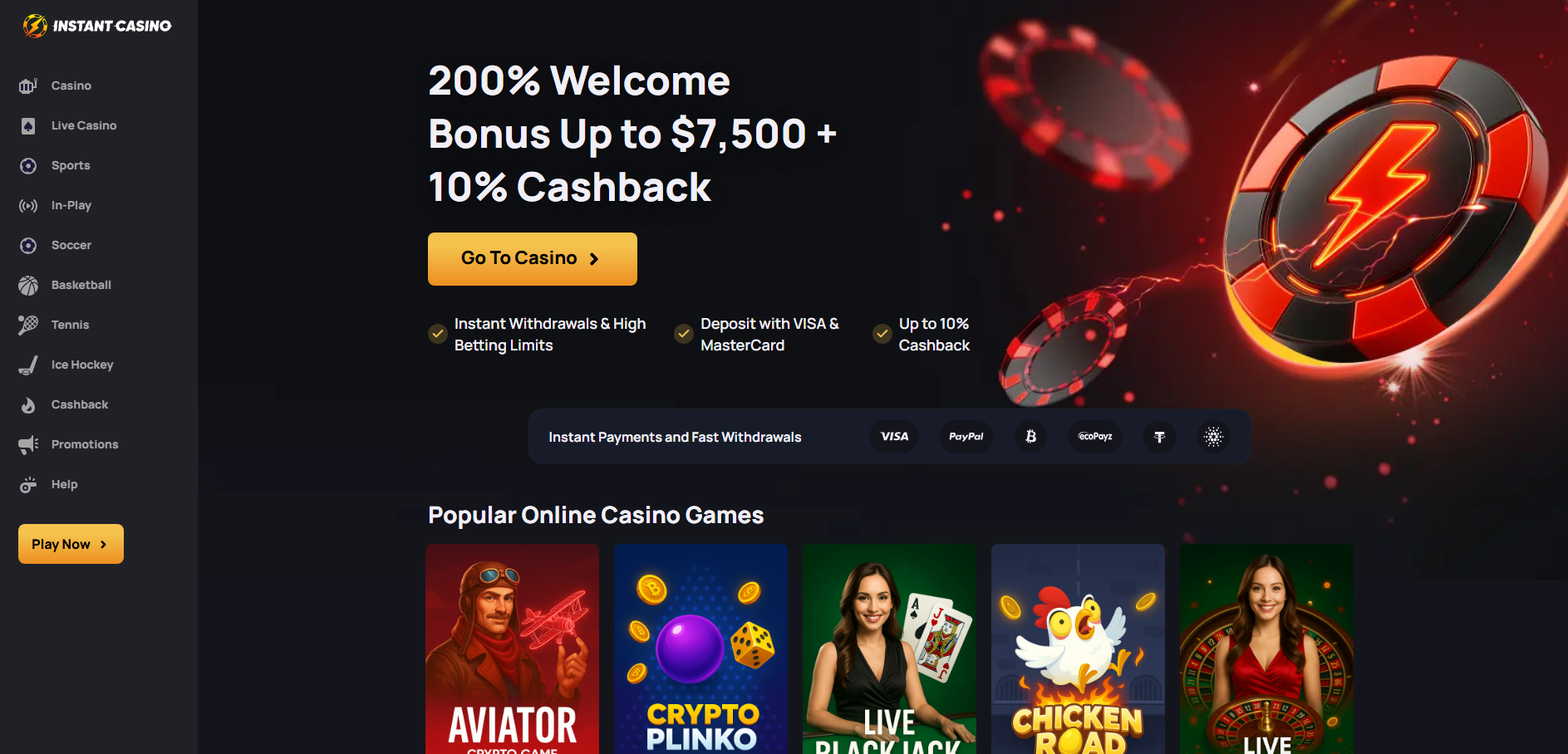 Instant Casino Bonus