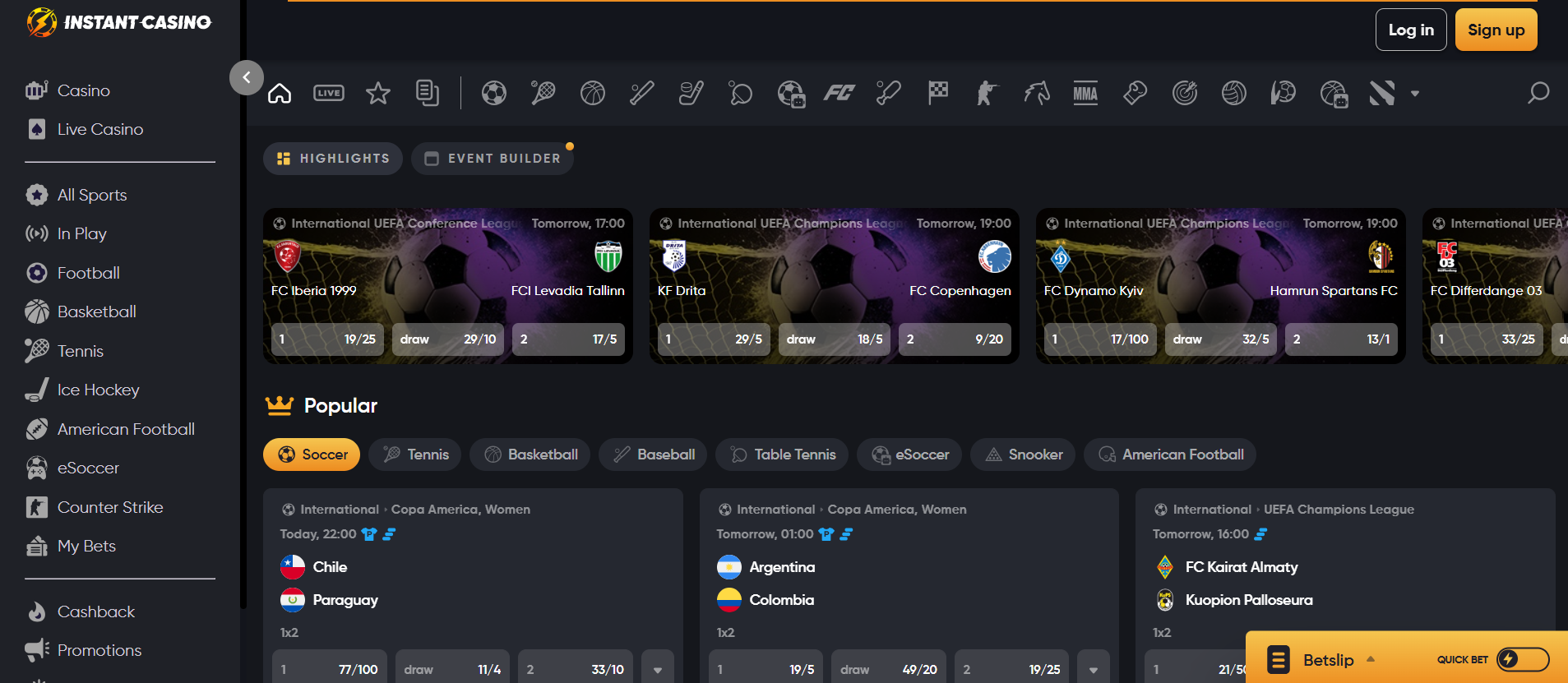 Instant Casino Sportsbook