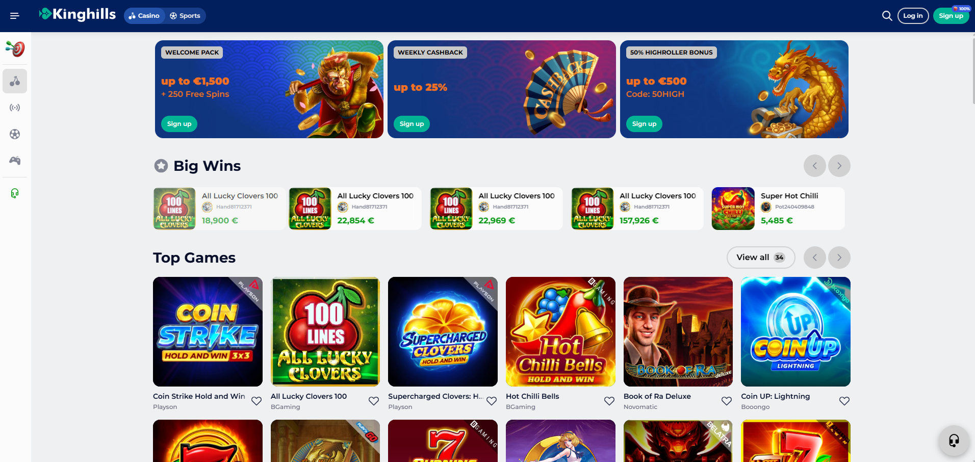 Kinghills Casino Home Page