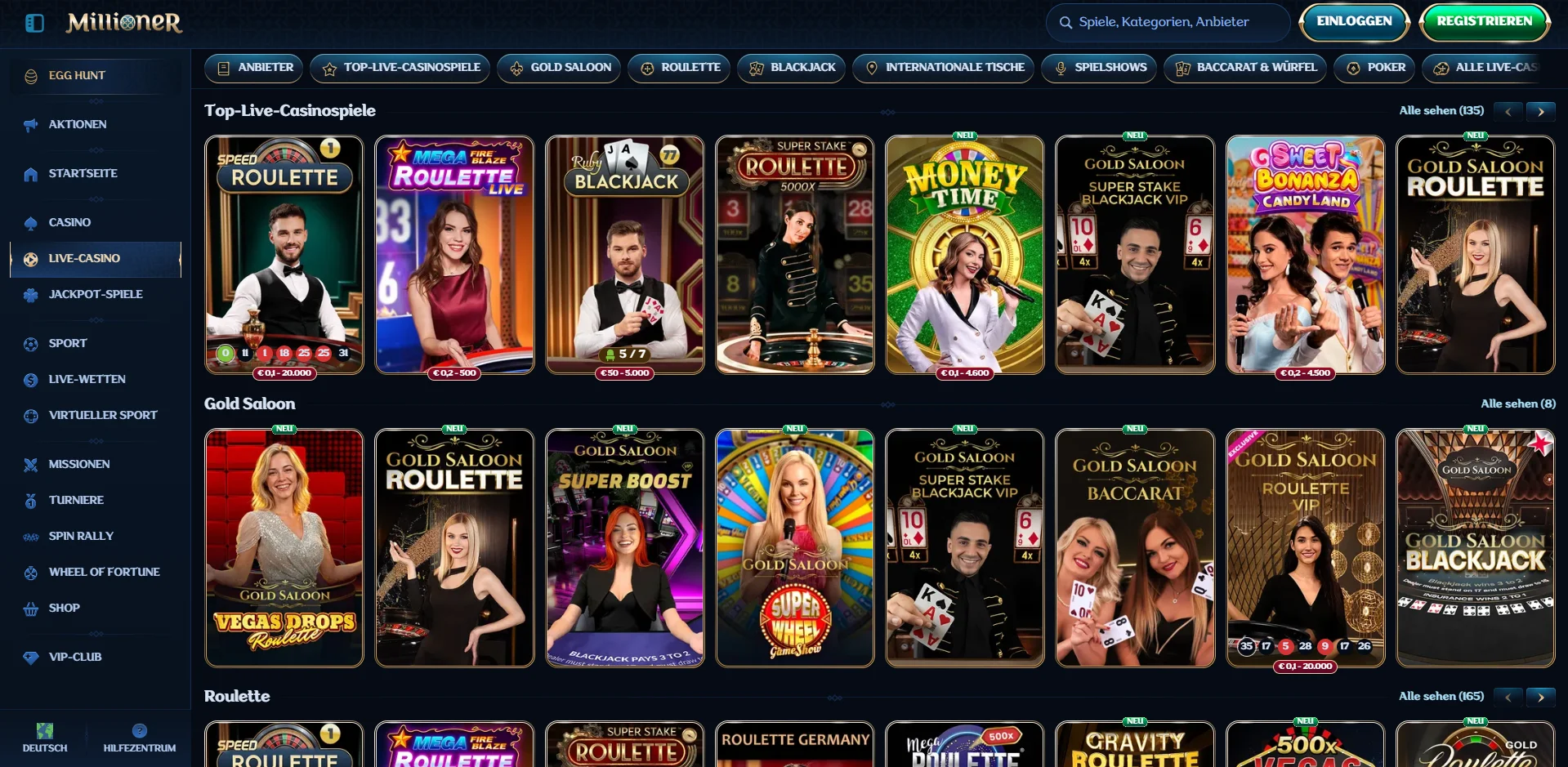 Millioner Casino Live Casino