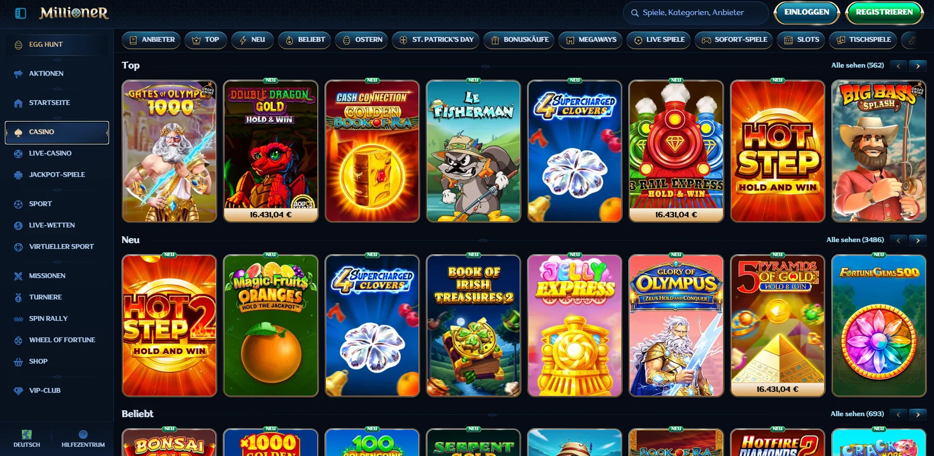 Millioner Casino Slotspiele