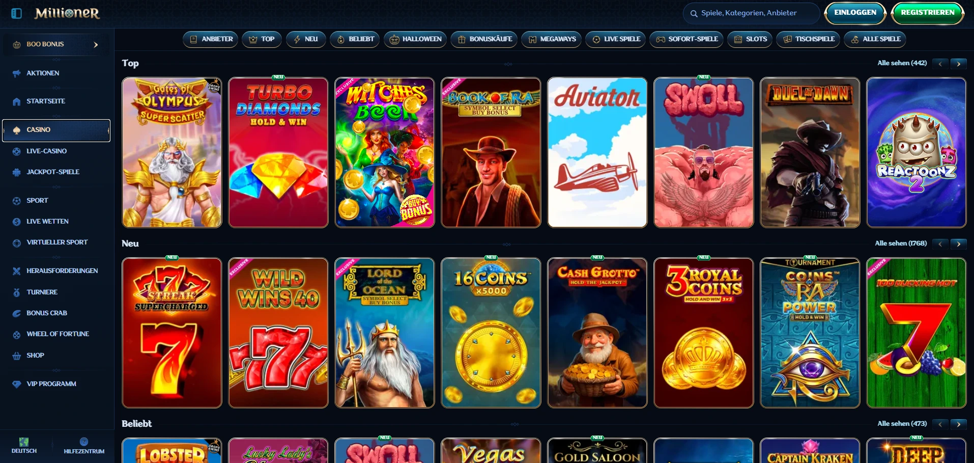 Millioner Casino Spiele