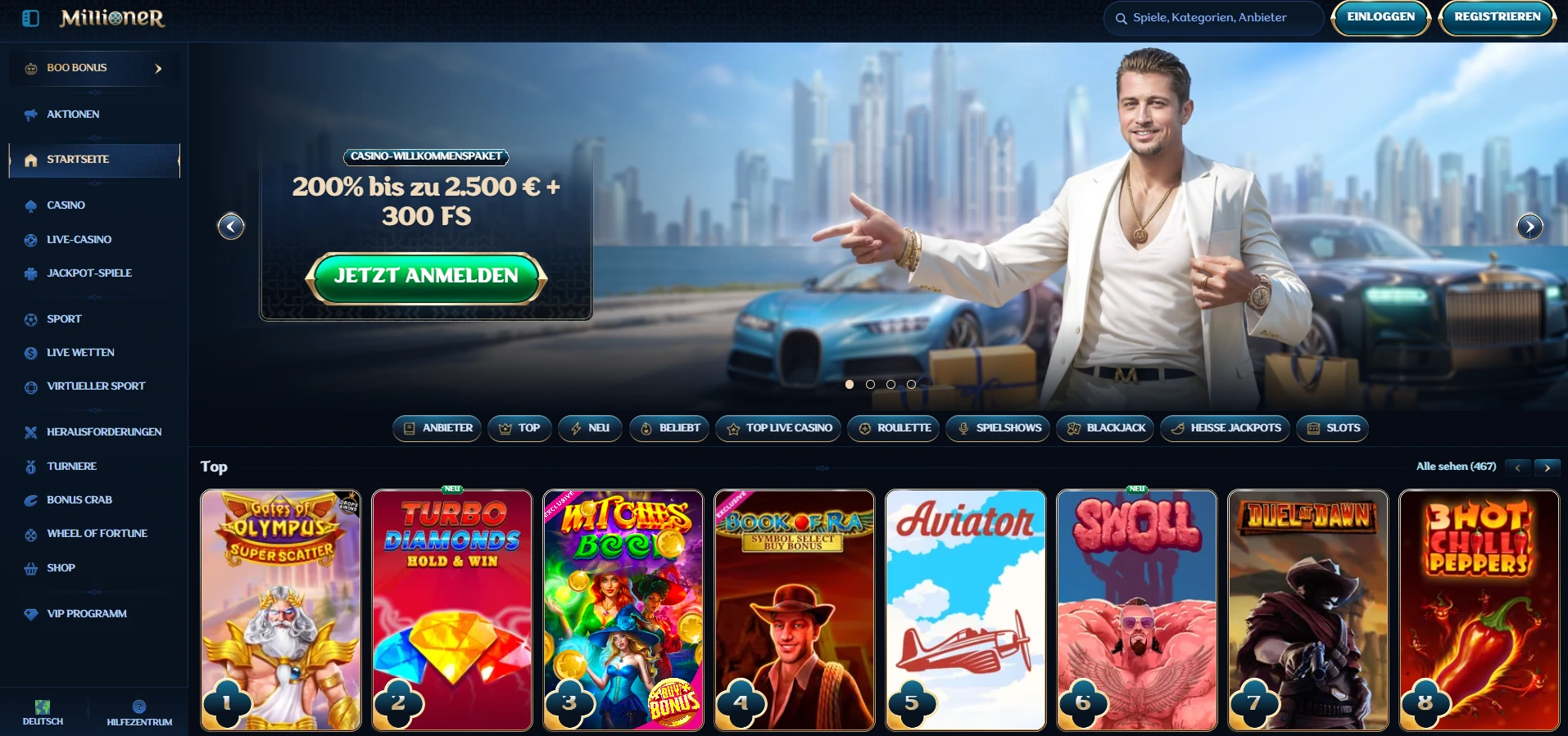 Millioner Casino Startseite