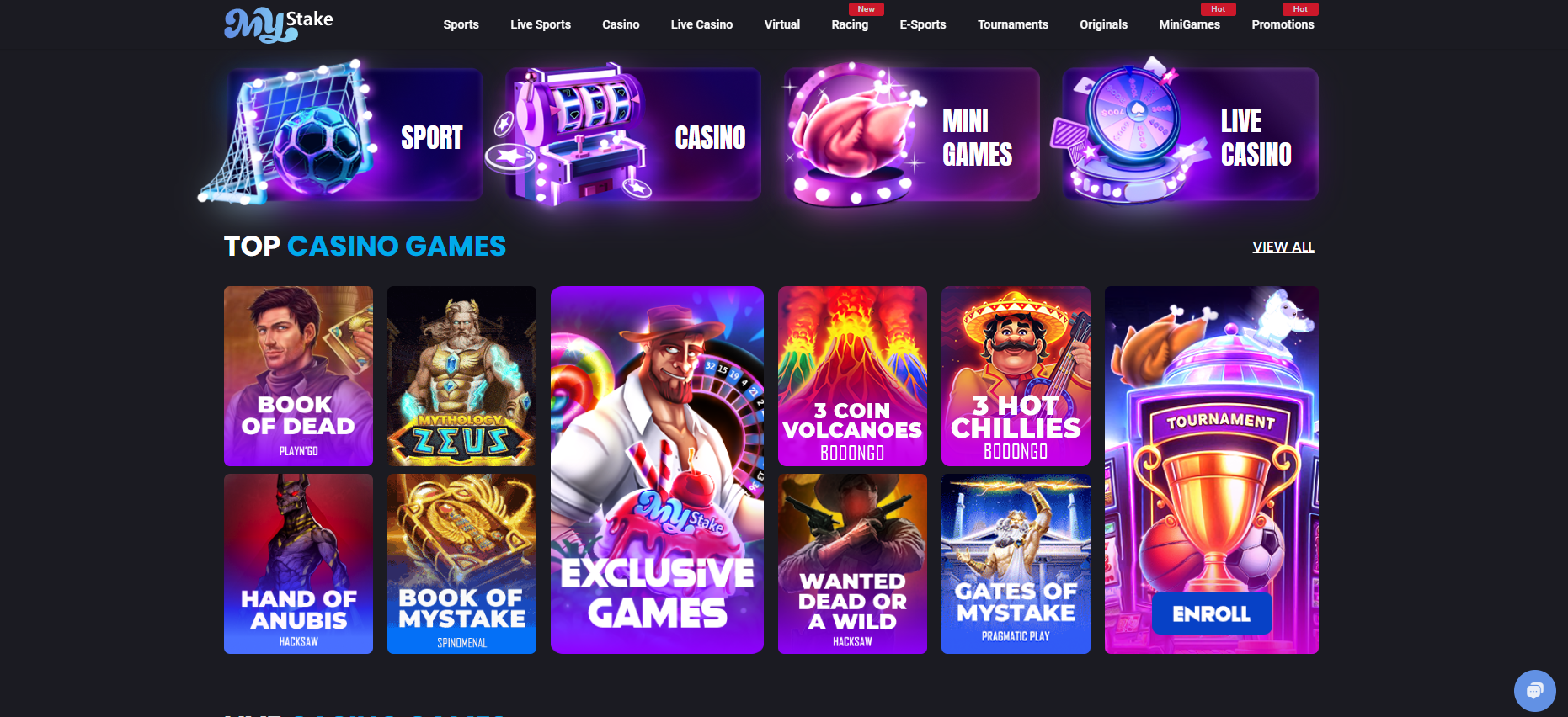 MyStake Casino Games