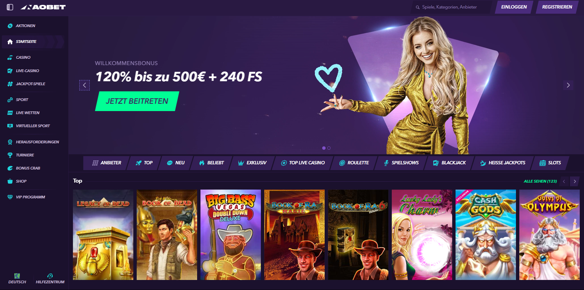 Naobet Startseite (Willkommensbonus)