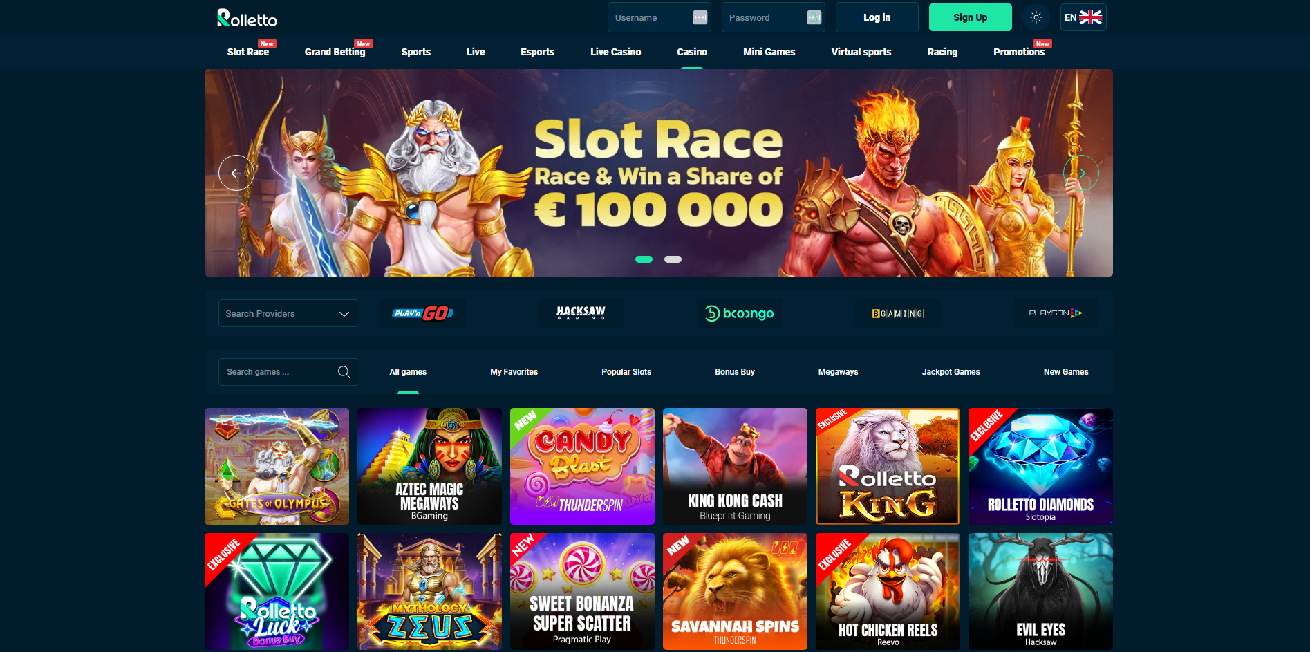 Roletto casino games