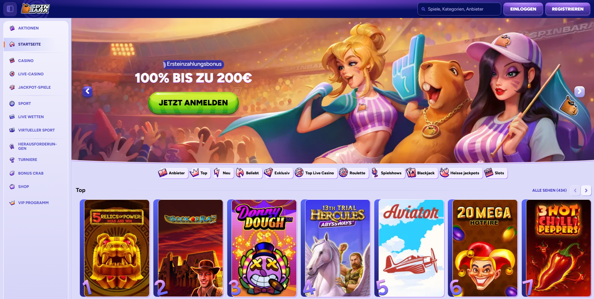 SpinBara casino - home