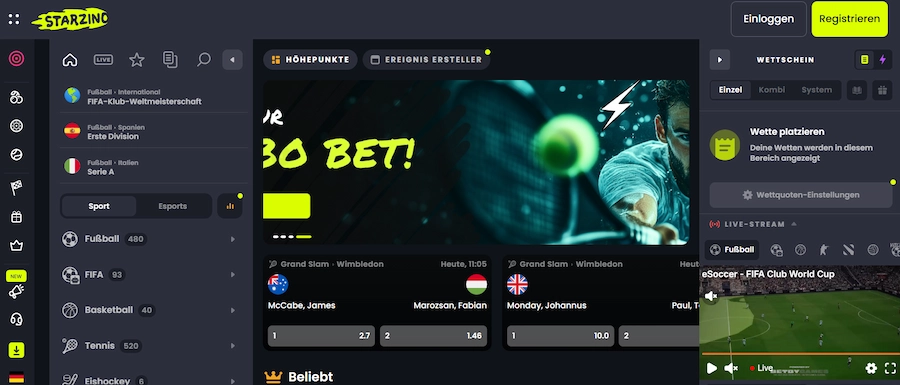 Starzino Sportwetten Angebot
