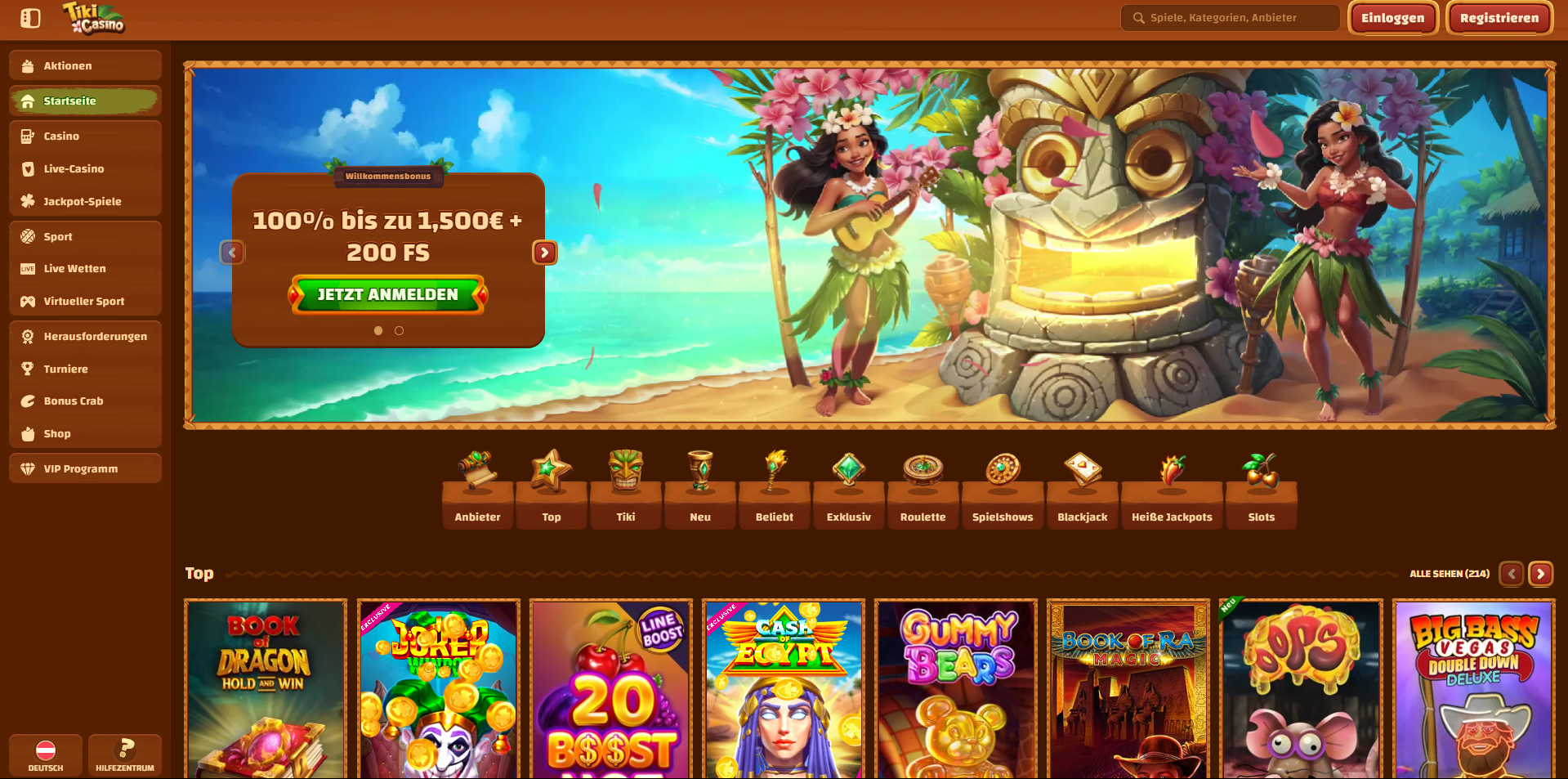 Tiki Casino Startseite