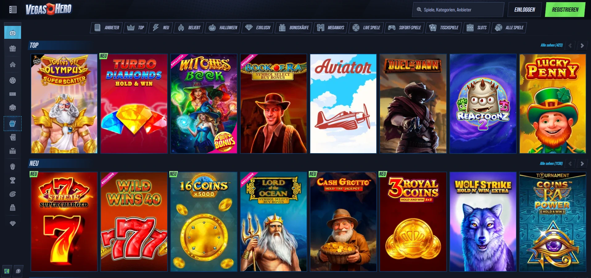 VegasHero Casino Spiele