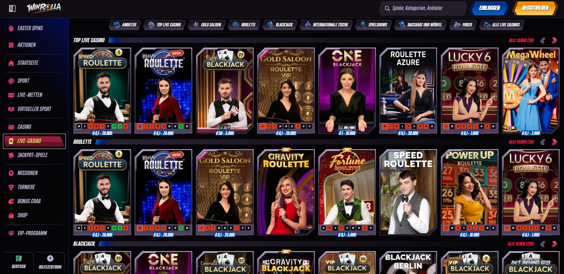 WinRolla Live Casino