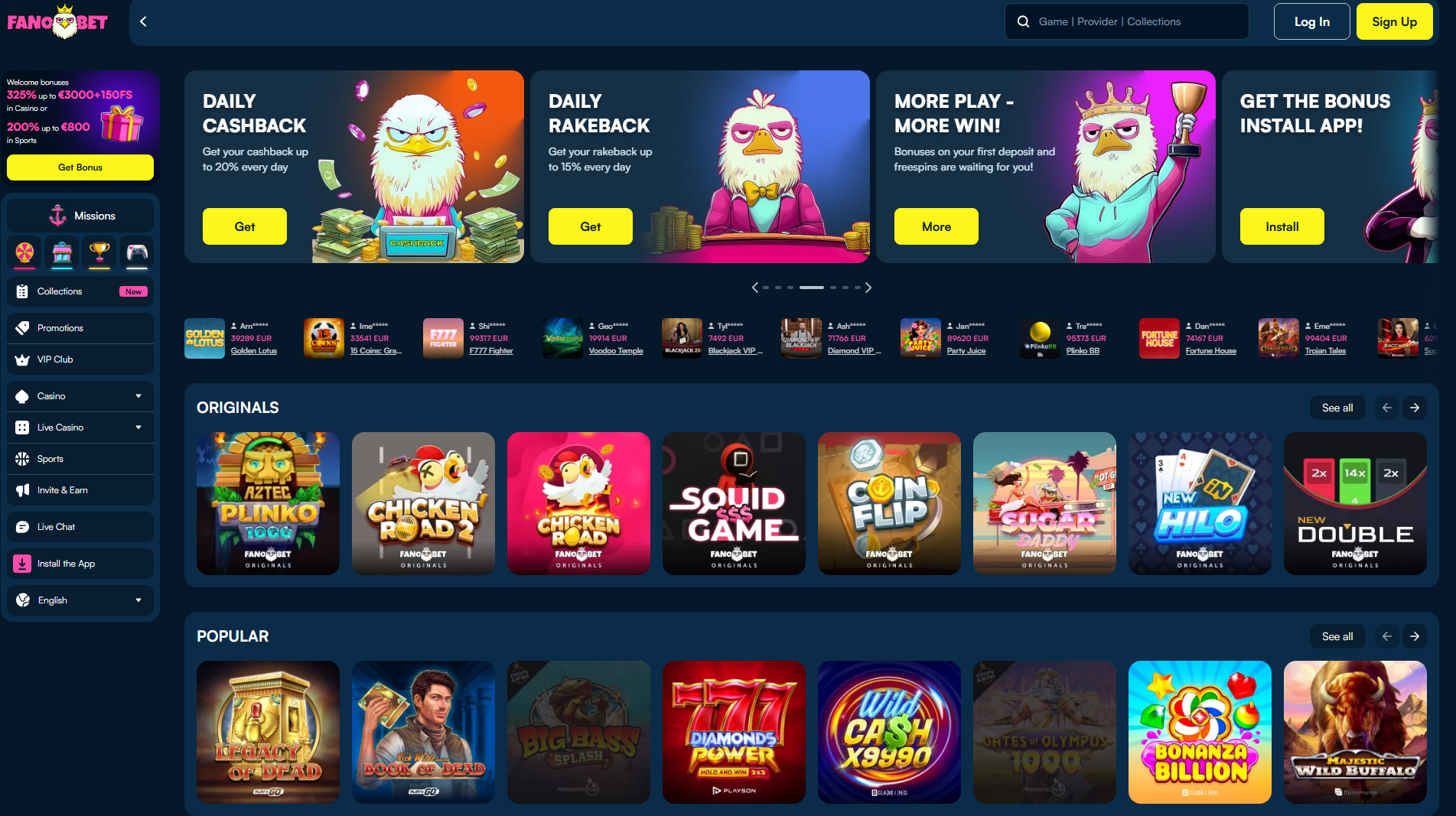 fanobet casino gold