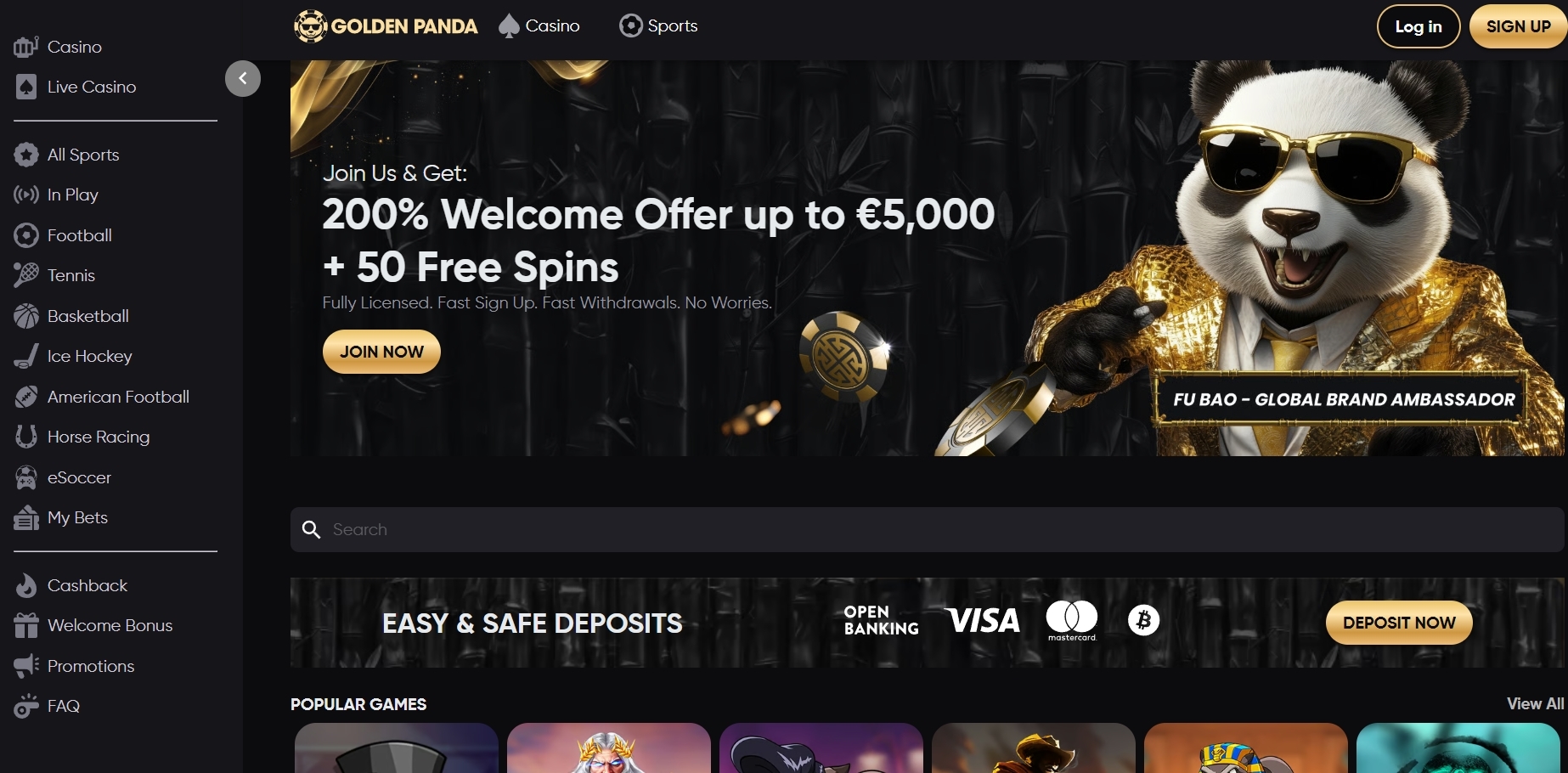 golden panda banner new