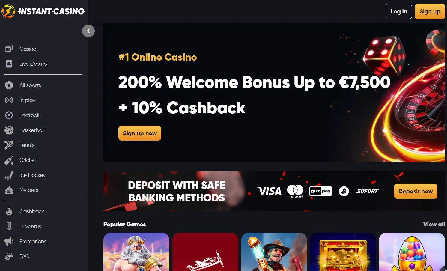 instantcasino new banner