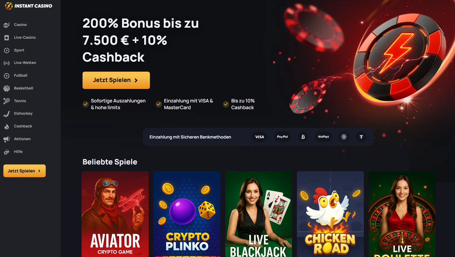 instant casino games