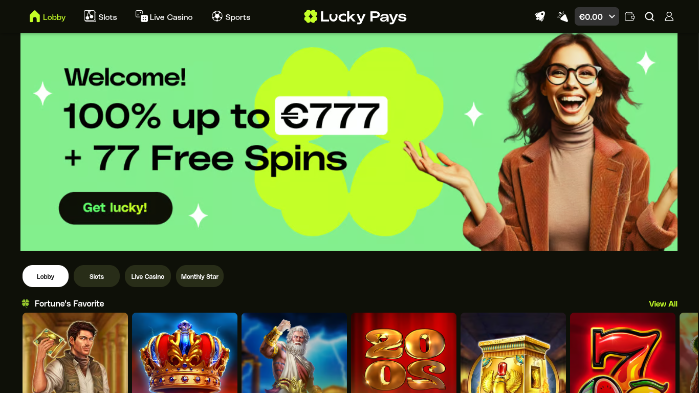 lucky pays casino live