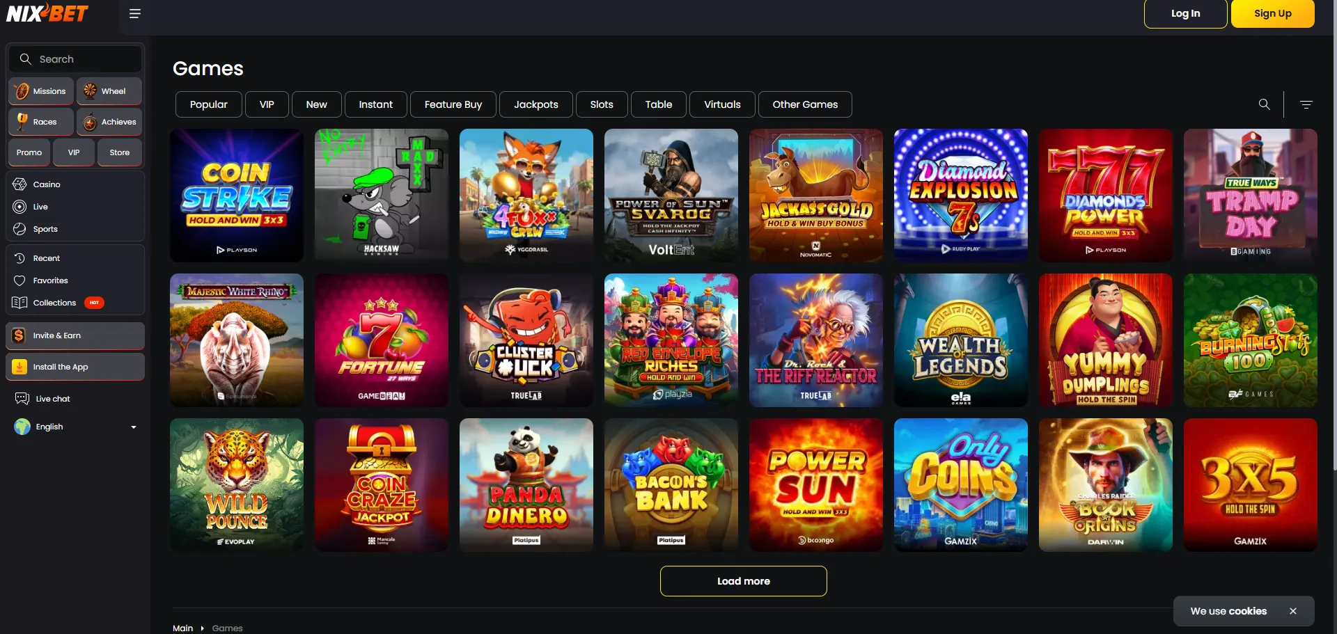 nixbet casino spellen