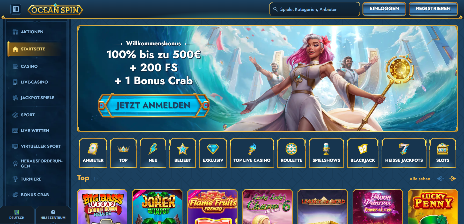 oceanspin casino live