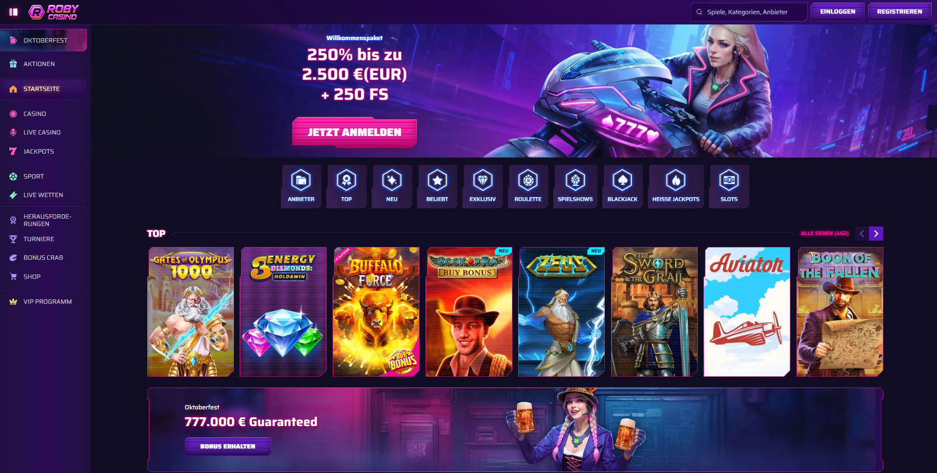 roby casino - home page