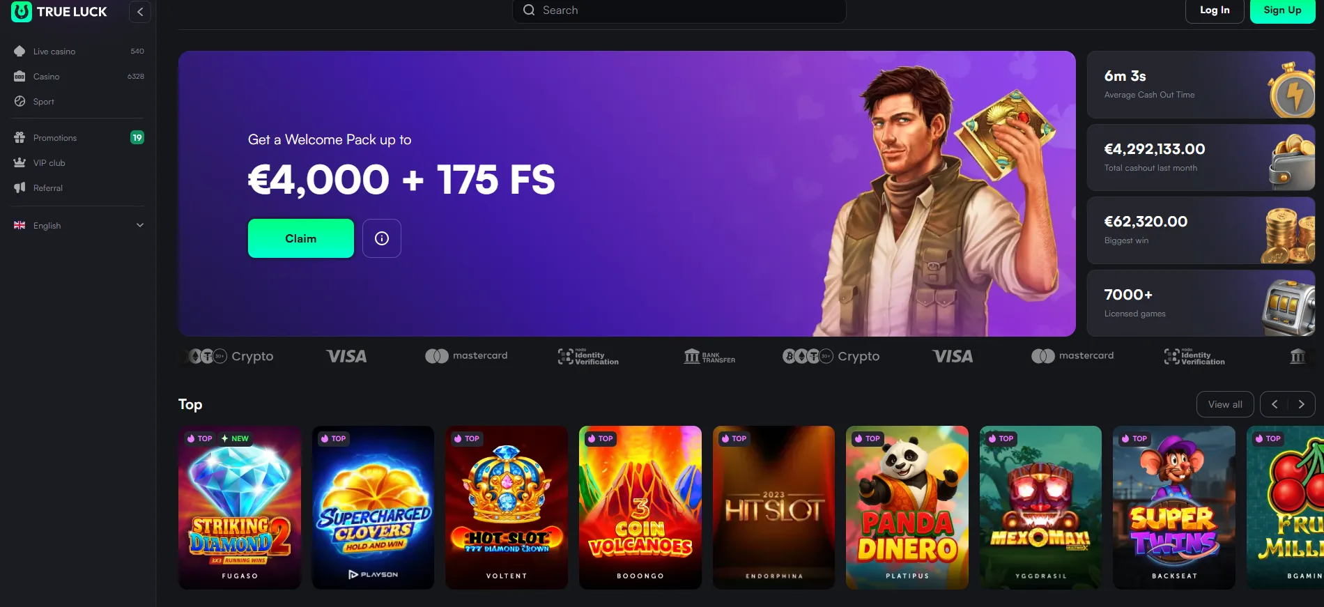 trueluck casino home